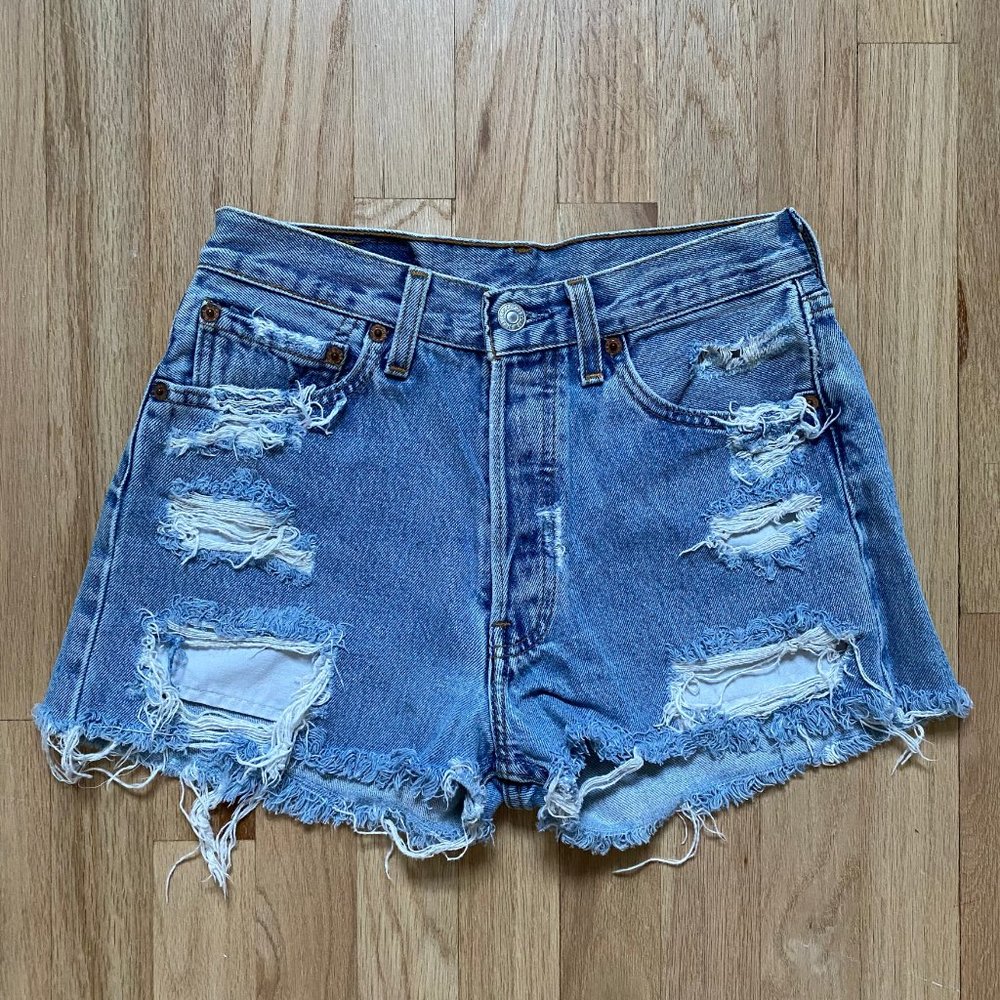 Vintage Levi's 501 High Rise Cutoff Denim Shorts